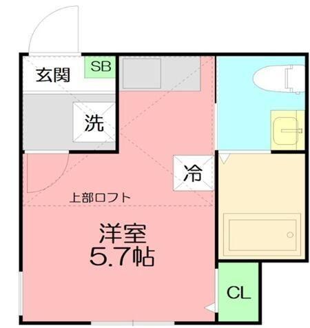 DEN杉田(ワンルーム/2階)の間取り写真