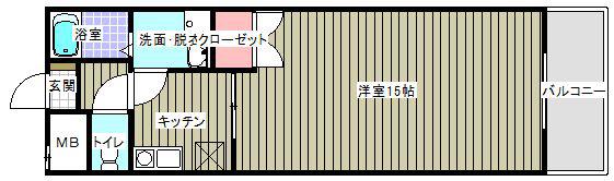 ステージアA(1K/3階)の間取り写真