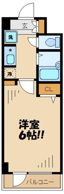 ユーコート千歳烏山(1K/2階)の間取り写真
