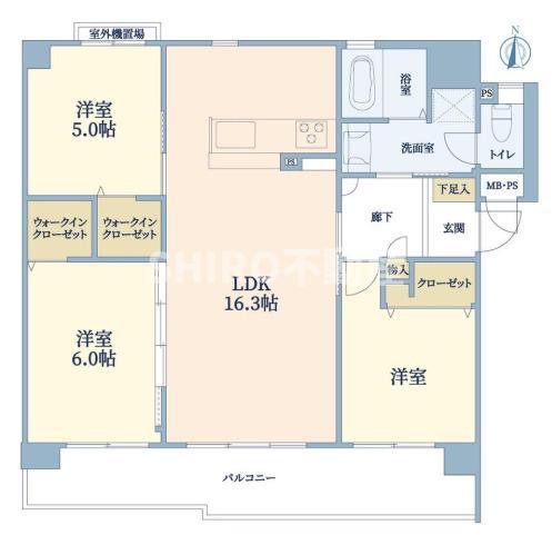 ノーブル南森町2番館(3LDK/10階)の間取り写真