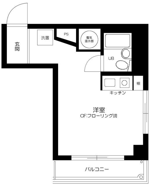 ライオンズマンション中野坂上(ワンルーム/2階)の間取り写真