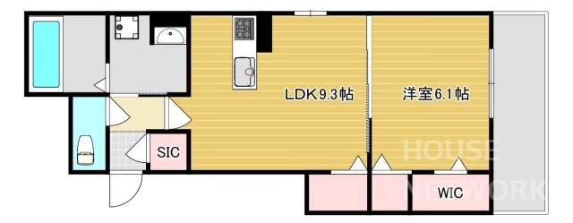 REJOICE紫竹(1LDK/3階)の間取り写真