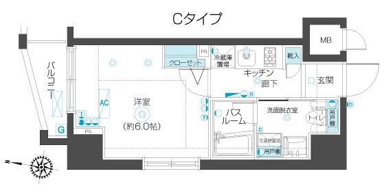 ZOOM椎名町駅前(1K/11階)の間取り写真