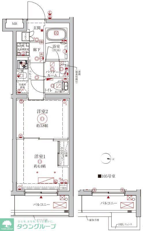 クレイシアIDZ大泉学園(2K/1階)の間取り写真