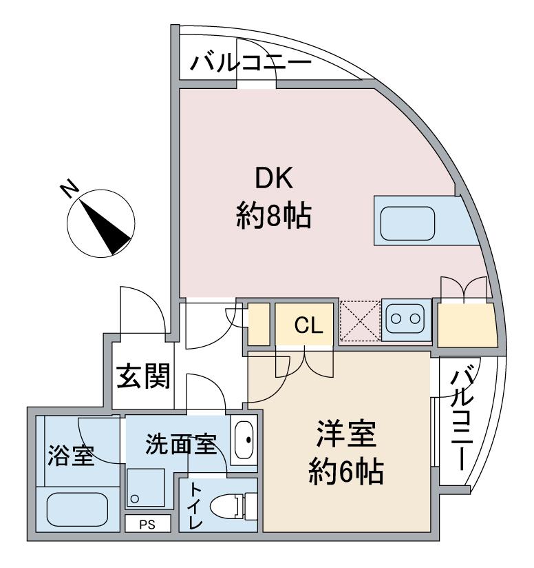 REENA SASAZUKA(1DK/2階)の間取り写真