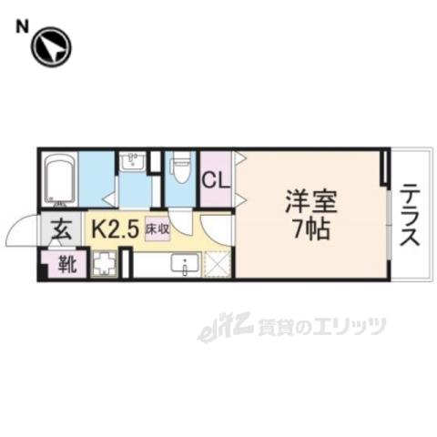 グリュック(1K/1階)の間取り写真