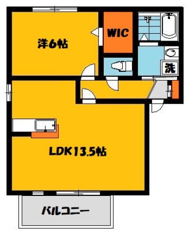 ピア・アベニューC棟(1LDK/2階)の間取り写真