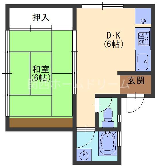 フォーシーズンズ守口(1DK/3階)の間取り写真