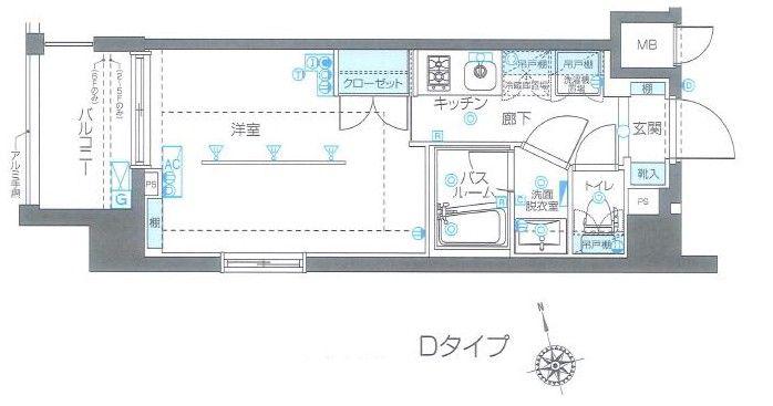 ZOOM品川南(1K/3階)の間取り写真