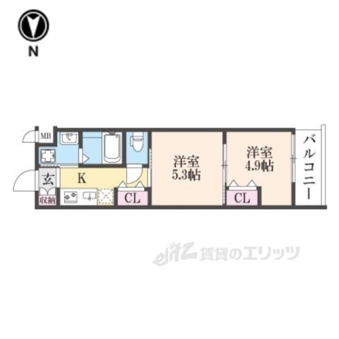 ARCOBALENOKYOTONISHI(2K/3階)の間取り写真