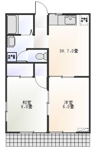 コーポさくら(2DK/1階)の間取り写真