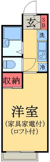 LPアドミラーブル(1K/2階)の間取り写真