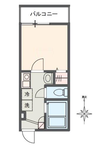 MELDIA東向島(1K/2階)の間取り写真