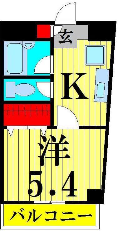 DELCCS綾瀬(1K/3階)の間取り写真