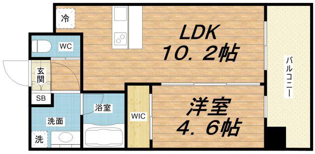 プレジオ阿波座(1LDK/14階)の間取り写真