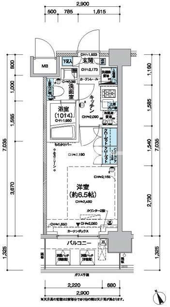 レジディア蒲田V(1K/10階)の間取り写真
