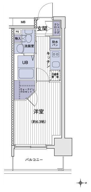 エスティメゾン大島(1K/4階)の間取り写真