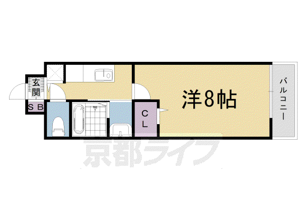シーリアスI(1K/1階)の間取り写真