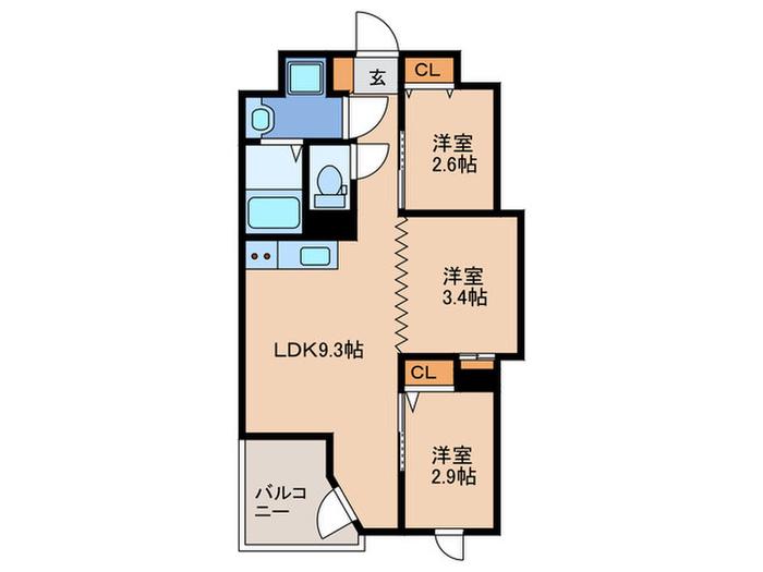 INFINITY GRANDE(3LDK/2階)の間取り写真