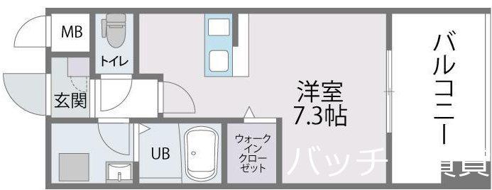 トラストレジデンス博多駅南(ワンルーム/5階)の間取り写真