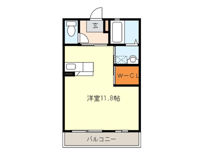 シャーメゾン西新(ワンルーム/2階)の間取り写真
