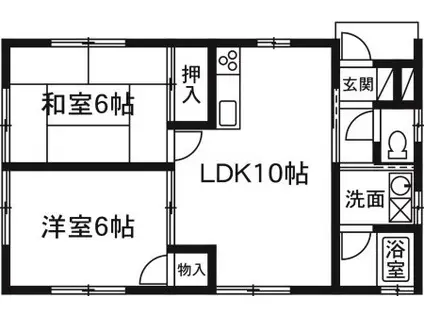 ハイツAB(2LDK/1階)の間取り写真