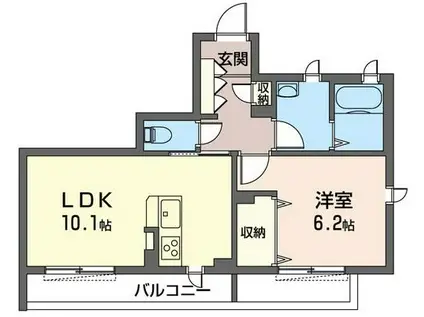 EXCELENTE M(1LDK/1階)の間取り写真