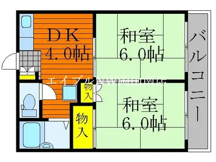 石堂マンション(2DK/2階)の間取り写真