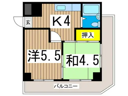 神明台ハイツ(2K/2階)の間取り写真