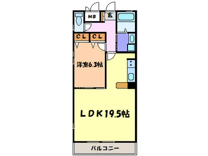 地下鉄東山線 上社駅 徒歩16分 4階建 築25年(1LDK/1階)の間取り写真