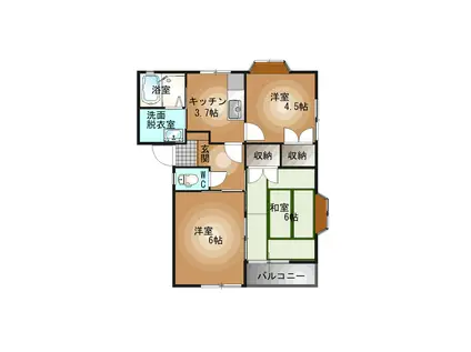 エクセルドーメキ(3K/2階)の間取り写真