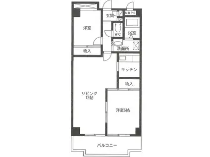 ヒルトップ東川口(2LDK/2階)の間取り写真