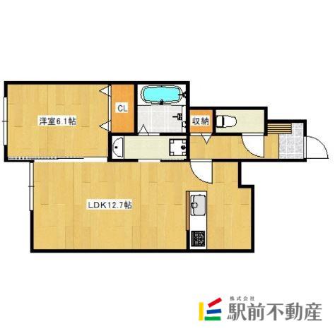 エルグランドパティオ弐番館(1LDK/1階)の間取り写真