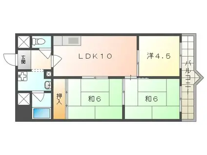 SUNミネマツ(3LDK/6階)の間取り写真