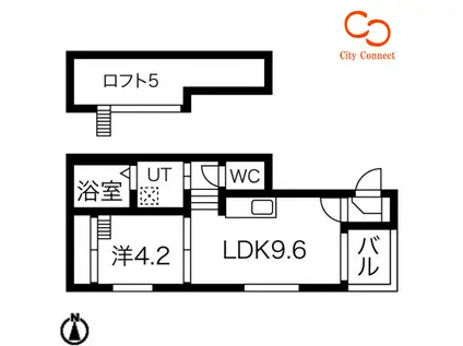ドミナント堀田(1LDK/2階)の間取り写真
