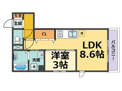 CLII(1LDK/2階)の間取り写真