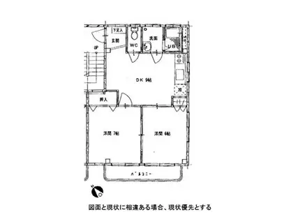 SHINZANマンション(2DK/2階)の間取り写真