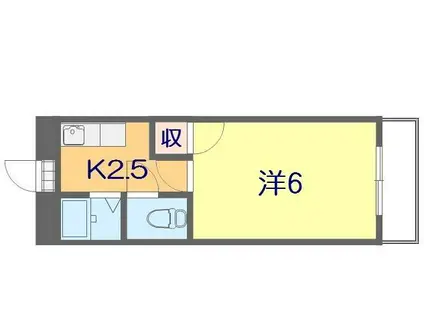 オレンジコート土居田(ワンルーム/2階)の間取り写真