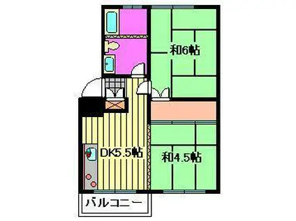 吉野原丸徳マンション(2DK/3階)の間取り写真