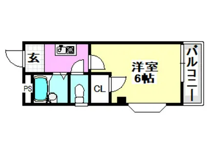 グレイスカーム澤(1K/2階)の間取り写真