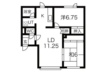 田中北ハイツ(3LDK/3階)の間取り写真