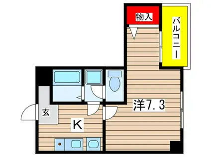 フォンターナ千代田(1K/7階)の間取り写真
