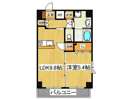 アリエス(1LDK/7階)の間取り写真