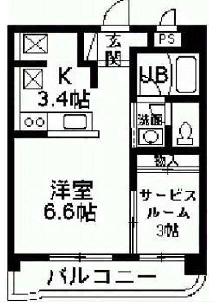 マンションパークハイム(1SDK/1階)の間取り写真