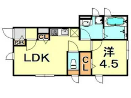 KIMAPI森南町(1LDK/1階)の間取り写真