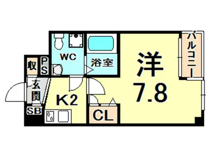 セレニテ甲子園I(1K/1階)の間取り写真