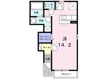 ポリッシュ・メゾン A(ワンルーム/1階)の間取り写真