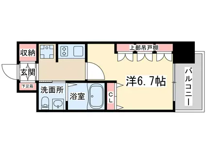 エステムコート梅田・天神橋Ⅲアヴァンテ(1K/7階)の間取り写真