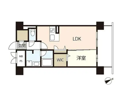 リヴィエール東白島(1LDK/9階)の間取り写真