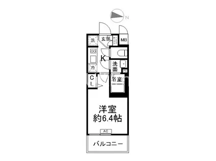 ファステート京都ステーションウォズ(1K/2階)の間取り写真